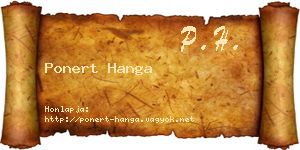 Ponert Hanga névjegykártya